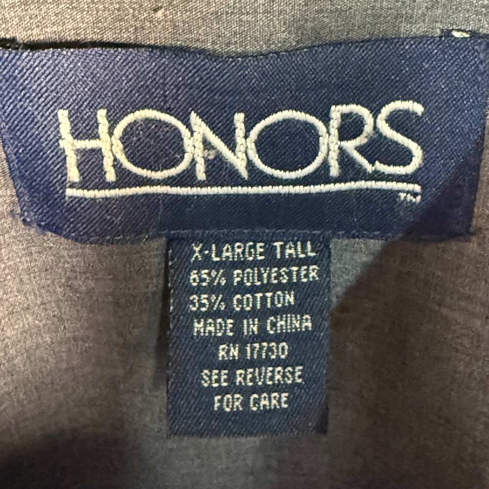 Honors Button Down Mens XL Tall Blue Long Sleeve Shirt Cotton Blend Casual - Picture 3 of 4